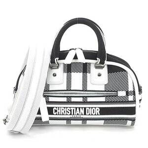 CHRISTIAN DIOR Black Canvas Shoulder Bag